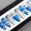 Blue Ocean Press on Nails with Glitters