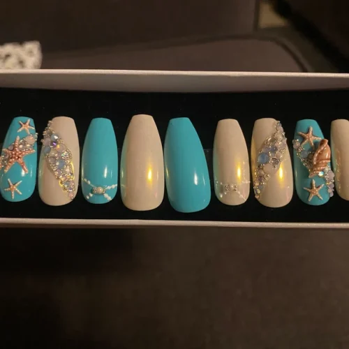 Under the Sea Press on Nails with 3D Sea Shell and Starfish photo review