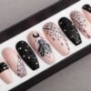 BarFly Press on Nails with Swarovski Crystals | Gothic nails | Hand painted Nail Art | Fake Nails | False Nails | Rock Nails