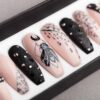 BarFly Press on Nails with Swarovski Crystals | Gothic nails | Hand painted Nail Art | Fake Nails | False Nails | Rock Nails