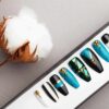 Fabulous Turquoise Press on Nails | Fake Nails | False Nails | Glue On Nails | Shattered Glass | Handpainted Nail Art