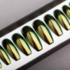 Green & Gold Mirror Press on Nails | Nude Nails | Handpainted Nail Art | Fake Nails | False Nails | Unicorn Nails | Chrome nails | Manicure