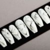 White Marble Press on Nails | Fake Nails | False Nails | Glue On Nails | Bianco Carrara | Handpainted Nail Art