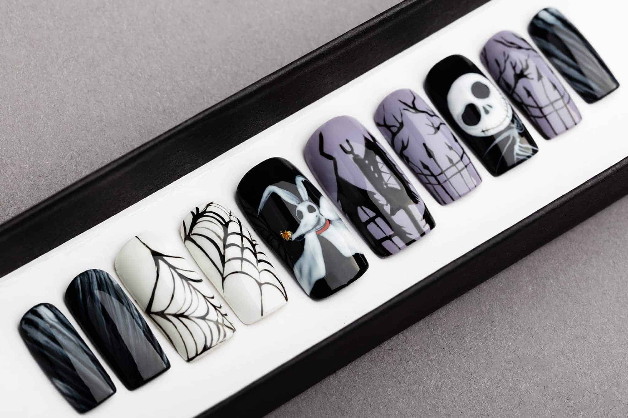 Nightmare Before Christmas Press on Nails, Halloween nails
