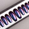 Purple and Blue Mirror Press on Nails