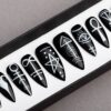 Sigil Press on Nails, Occult signs | Black Nails | Hand painted Nail Art | Fake Nails | False Nails | Black Magic