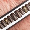 Brown Pattern Press on Nails