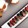 Royal Red and Black Press on Nails with Rhinestones and Laces2