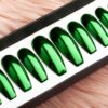 Irish green chrome mirror press on nails