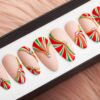 Winter Candyland Press on Nails With Rhinestones1
